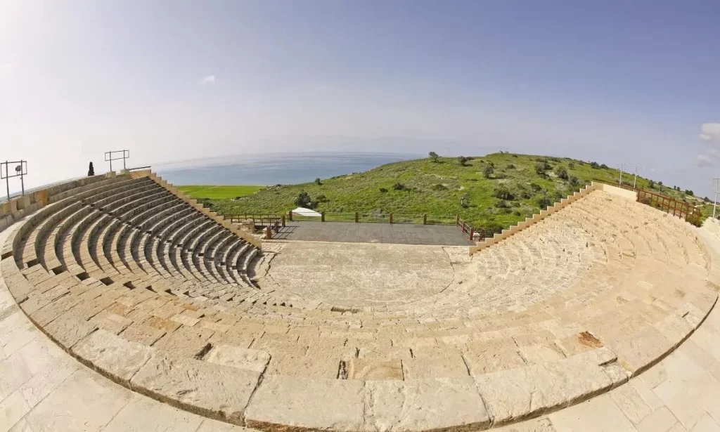 remains of the roman amphitheater at kourion archaeological site